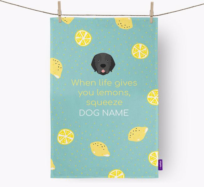 Personalised 'When Life Gives You Lemons' Dish Towel with {breedFullName} Icon